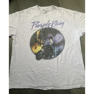 Prince Shirt Mens XL Light Purple Rain Graphic Tee Music 80s Movie Bike Tour